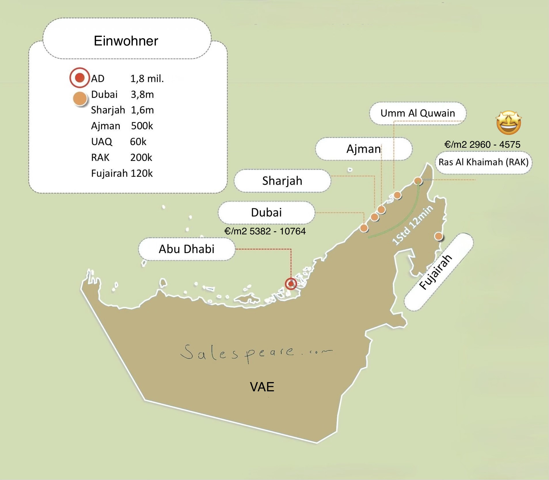 Dubai property prices map